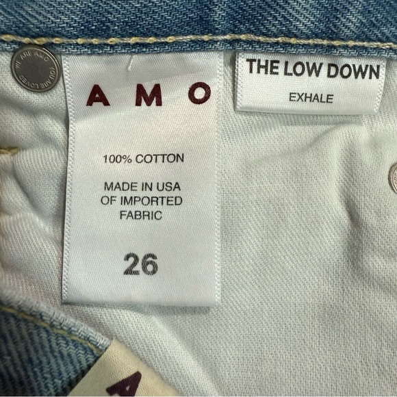 New AMO The Low Down Distressed Med Wash Straight Jeans Size 26 - Picture 11 of 11